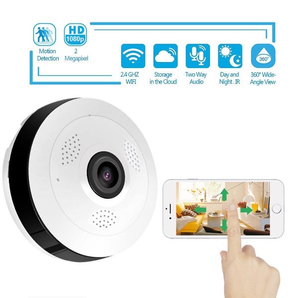 Panoramatická WiFi IP mini kamera 2Mpx