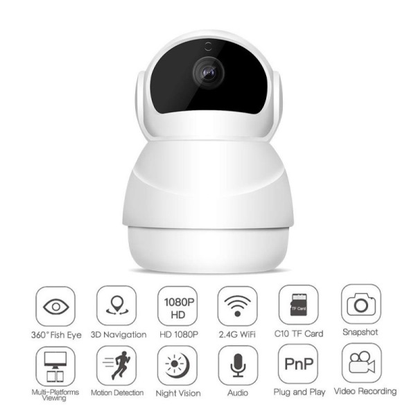 Otočná 360° WiFi IP Kamera s mikrofónom 2Mpx