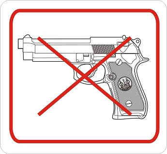 Samolepka "Zákaz vstupu so zbraňou"