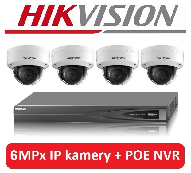 4 kamerový IP set 6MPx HIKVISION Full HD+