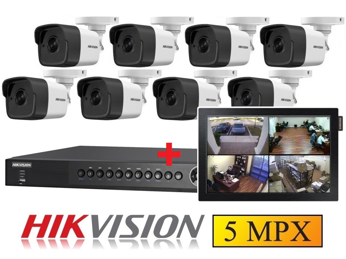 8 kamerový set HIKVISION 5Mpx, 3,6mm obj. + DARČEK